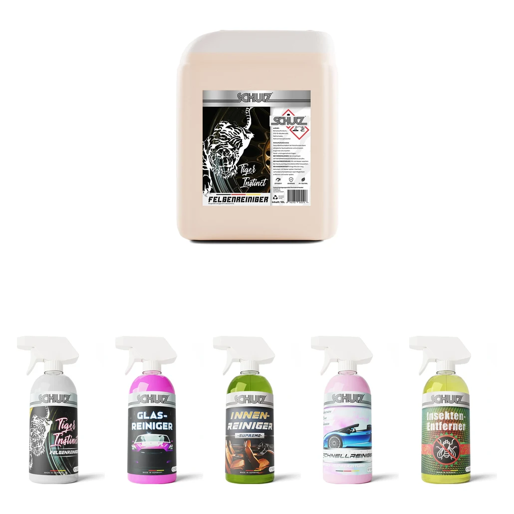 Profi Autoaufbereitung Bundle – Tiger Instinct 10 Liter und fünf 500-ml-Flaschen